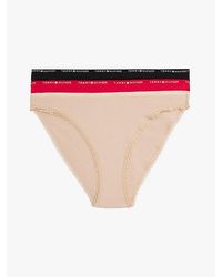 Tommy Hilfiger - 3Er-Pack Slips Mit Spitzenbesatz - Lyst