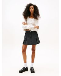 Tommy Hilfiger - Mini-Jupe Plissée En Denim - Lyst