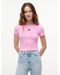 Tommy Hilfiger - Tommy Badge Ribbed Slim T-Shirt - Lyst