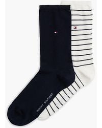 Tommy Hilfiger - 2-pack Flag Embroidery Stripe Ankle Socks - Lyst