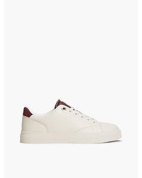 Tommy Hilfiger - Leather Contrast Heel Cupsole Trainers - Lyst