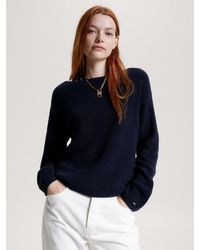 Tommy Hilfiger - Ribbed Boat Neck Relaxed Jumper - Lyst