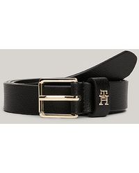 Tommy Hilfiger - Cinturón Heritage de piel granulada con logo - Lyst