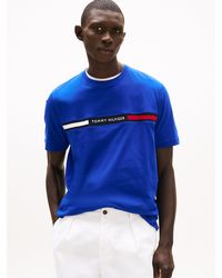 Tommy Hilfiger - Rib-knit Logo Insert Crew Neck T-shirt - Lyst