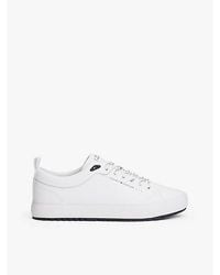 Tommy Hilfiger - Leren Sneaker Met Fijne Profielzool - Lyst