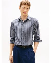 Tommy Hilfiger - Regular Fit Textured Stripe Poplin Shirt - Lyst
