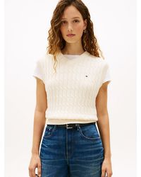 Tommy Hilfiger - Cable Knit V-Neck Sweater Vest - Lyst