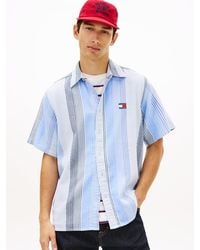 Tommy Hilfiger - Relaxed Fit Stripe Short Sleeve Shirt - Lyst
