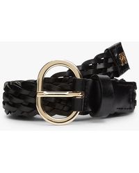 Tommy Hilfiger - Chic Oval Buckle Braided Leather Belt - Lyst