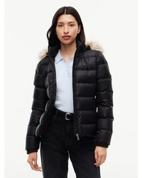 Tommy Hilfiger - Faux Fur Hood Slim Down Jacket - Lyst