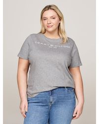 Tommy Hilfiger - T-shirt Curve à col ras-du-cou et logo - Lyst