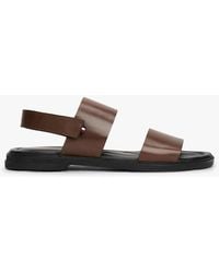 Tommy Hilfiger - Double Strap Signature Leather Sandals - Lyst