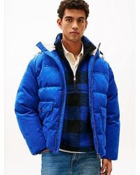 Tommy Hilfiger - Puffer-Jacke Aus Cord Mit Daunen Und Kapuze - Lyst