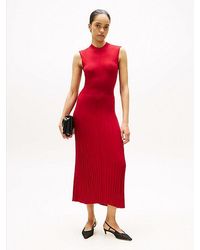 Tommy Hilfiger - Ärmelloses Midi-Pullunderkleid Mit Seide - Lyst