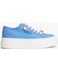 Tommy Hilfiger - Canvas Platform Trainers With Charms - Lyst
