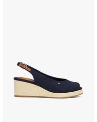 Tommy Hilfiger - Slingback-Espadrille Aus Canvas Mit Keilabsatz - Lyst