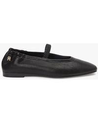 Tommy Hilfiger - Leather Elasticated Strap Ballerinas - Lyst