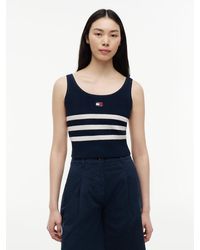 Tommy Hilfiger - Tommy Badge Stripe Knit Tank Top - Lyst