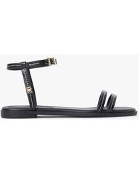 Tommy Hilfiger - Leather Contrast Topstitch Flat Sandals - Lyst