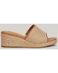 Tommy Hilfiger - Rope Linen Wedge Sandals - Lyst
