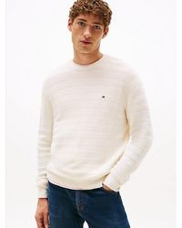 Tommy Hilfiger - Trui Met Ronde Hals En Getextureerde Strepen - Lyst