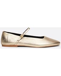 Tommy Hilfiger - Th X Festive Metallic Leather Mary Jane Ballerinas - Lyst