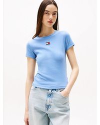 Tommy Hilfiger - Camiseta Acanalada Con Parche De Corte Slim - Lyst