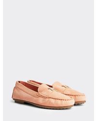 Tommy Hilfiger Mocassin Met Metalen Monogram - Oranje