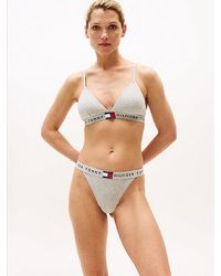 Tommy Hilfiger - Heritage Logo Removable Padding Triangle Bra - Lyst