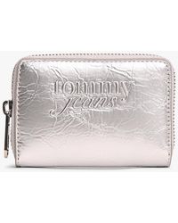 Tommy Hilfiger - Essential Textured Logo Metallic Wallet - Lyst
