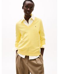 Tommy Hilfiger - Pull En Maille Fine À Col En V - Lyst