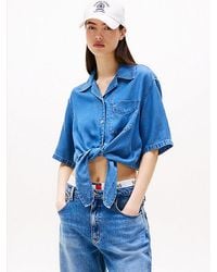Tommy Hilfiger - Overhemd Met Korte Mouwen En Striksluiting - Lyst