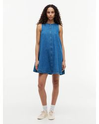 Tommy Hilfiger - Chambray Sleeveless Mini A-Line Dress - Lyst