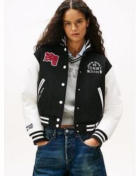 Tommy Hilfiger - Varsity-Jacke Mit Wolle Und Logo-Applikation - Lyst