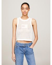 Tommy Hilfiger - Open Knit Cropped Tank Top - Lyst