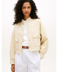 Tommy Hilfiger - Tone Button Interlock Knit Relaxed Cardigan - Lyst