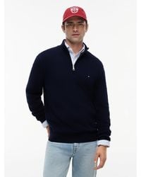 Tommy Hilfiger - Textured Half-Zip Mock Neck Jumper - Lyst