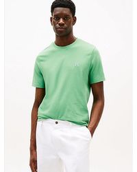 Tommy Hilfiger - T-Shirt Met Contrasterend Geborduurd Th-Monogram - Lyst