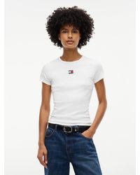 Tommy Hilfiger - Graphic Tee With Embroidered Flag Detail - Lyst