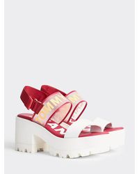 Tommy Hilfiger Sandaal Met Halfhoge Hak En Transparant Bandje - Rood