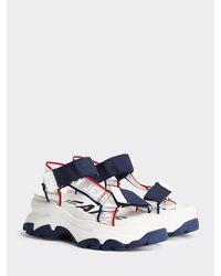 Tommy Hilfiger Chunky Sandaal Met Transparante Bandjes - Blauw