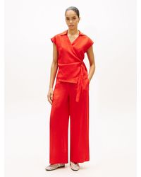 Tommy Hilfiger - Relaxed Wide Leg Pure Linen Trousers - Lyst
