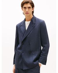 Tommy Hilfiger - Blazer En Denim De Laine Mélangée - Lyst
