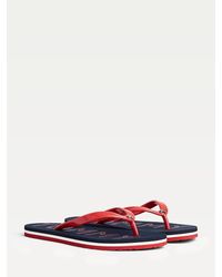Tommy Hilfiger Teenslipper Met Logo - Rood