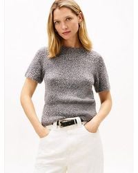 Tommy Hilfiger - Jersey Festive De Manga Corta En Mezcla De Lana - Lyst