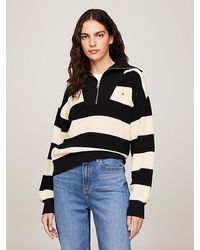 Tommy Hilfiger - Relaxed Trui In Tricotsteek Met Halve Rits - Lyst