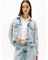 Tommy Hilfiger - Lightweight Trucker Cropped Jean Jacket - Lyst