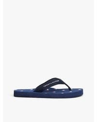 Tommy Hilfiger - Logo Webbing Strap Flip Flops - Lyst