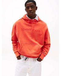 Tommy Hilfiger - Felpa Con Cappuccio E Logo Ricamato - Lyst