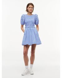 Tommy Hilfiger - Back Tie Smock Slim Poplin Mini Dress - Lyst
